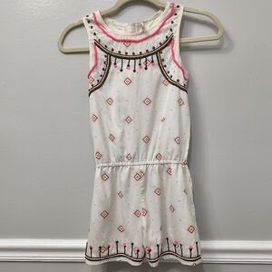 Max Girls Sleeveless Beaded Romper Pink Black Size 8-9 Graduation School Play